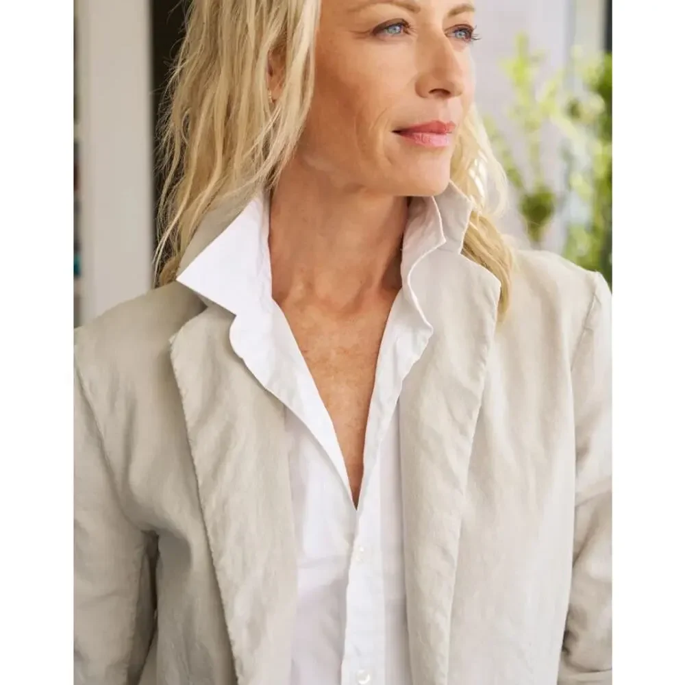 Frank & Eileen Dublin‎ Tailored Blazer Italian Performance Linen Cement XS